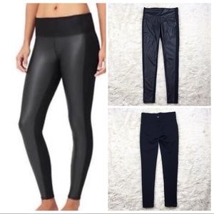 Athleta Faux Leather Black Gleam Leggings XS